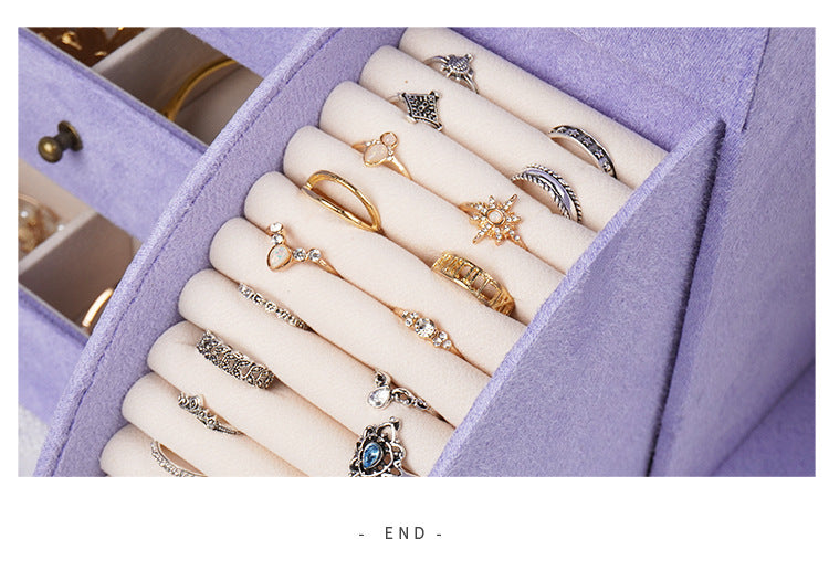 Storage Jewelry Box 2025 New High-End Multi-Layered High-End Necklace Ring Bracelet Large-Capacity Jewelry Box