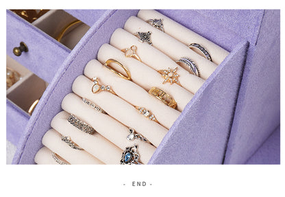 Storage Jewelry Box 2025 New High-End Multi-Layered High-End Necklace Ring Bracelet Large-Capacity Jewelry Box