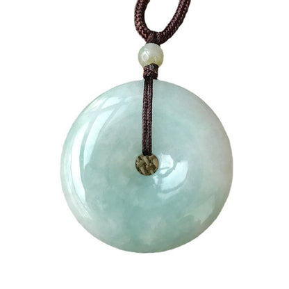 Jade Pendant with Natural Jadeite, Peaceful Buckle, Guanyin Jade Buddha, Burmese Jade Jewelry Factory Wholesale S2091518