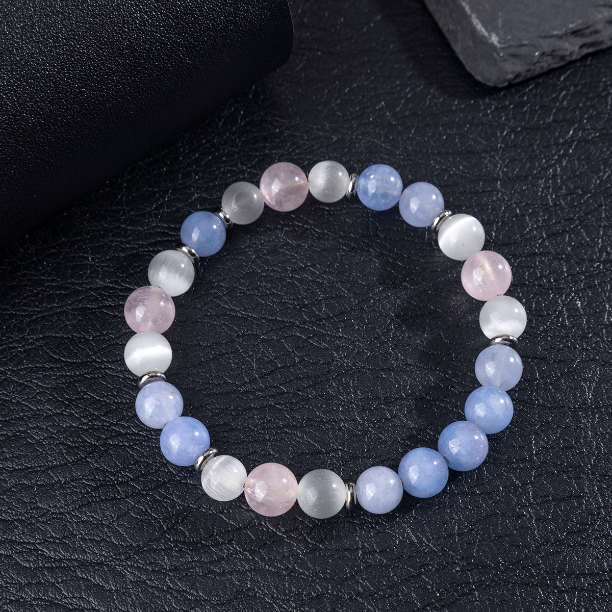 Zhuhang Jewelry Cross-Border New Product Natural Crystal Bracelet Rose Quartz Cat's Eye Women's Bracelet High-End Jewelry Wholesale