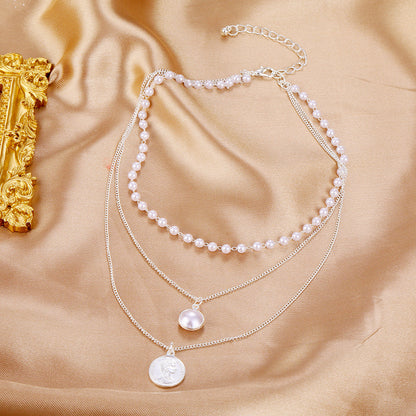 Sweet personality simple natural Joker imitation pearl necklace pearl necklace ladies necklace jewelry wholesale supply