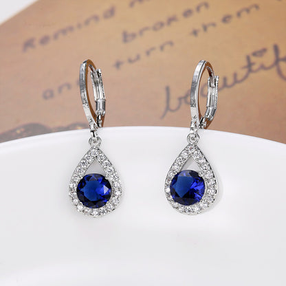 Cross-border ins trendy line jewelry suit angel tears water drop necklace earrings literary female zircon jewelry suit