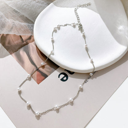 Sweet personality simple natural Joker imitation pearl necklace pearl necklace ladies necklace jewelry wholesale supply