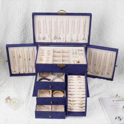 Storage Jewelry Box 2025 New High-End Multi-Layered High-End Necklace Ring Bracelet Large-Capacity Jewelry Box