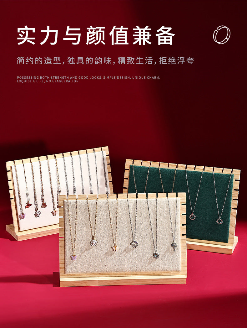 Solid Wood Jewelry Display Stand, Detachable Jewelry Pendant Storage Board, Large Capacity Display Rack for Stalls, Jewelry Store Live Streaming
