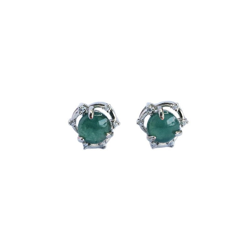 Guan Yu Natural Grade a Jade Earrings Blue Water Jade Jewelry E-Commerce Live Broadcast Hot Sale Wholesale Dropshipping S5070501