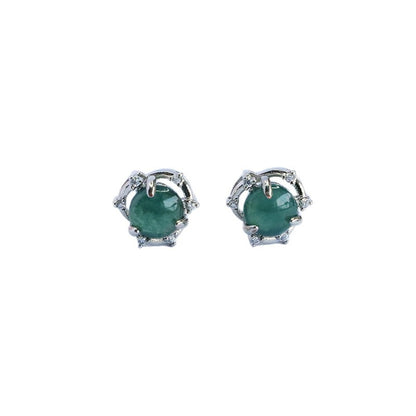 Guan Yu Natural Grade a Jade Earrings Blue Water Jade Jewelry E-Commerce Live Broadcast Hot Sale Wholesale Dropshipping S5070501