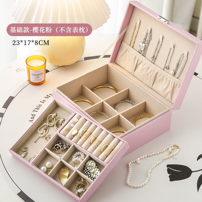 High-end jewelry storage box necklace earrings earrings earrings bracelet ring exquisite jewelry gold jewelry large capacity