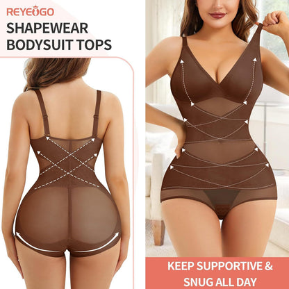 Hot Selling Body Shaping One-Body Shaping One-Body Shaping Sling V-Neck Cup Mesh Waist Plastic Breathable Sports Body Shaping One-Body Shaping One-Body Shaping