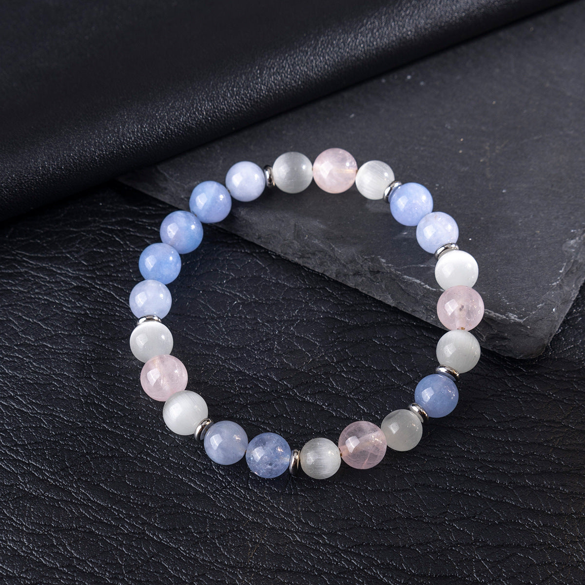 Zhuhang Jewelry Cross-Border New Product Natural Crystal Bracelet Rose Quartz Cat's Eye Women's Bracelet High-End Jewelry Wholesale