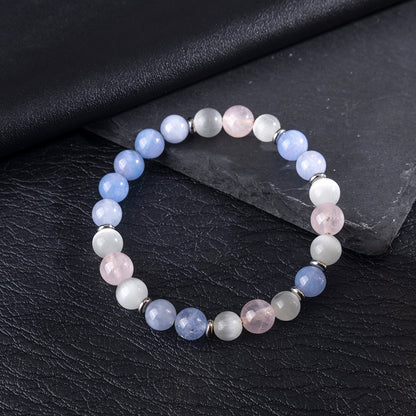 Zhuhang Jewelry Cross-Border New Product Natural Crystal Bracelet Rose Quartz Cat's Eye Women's Bracelet High-End Jewelry Wholesale