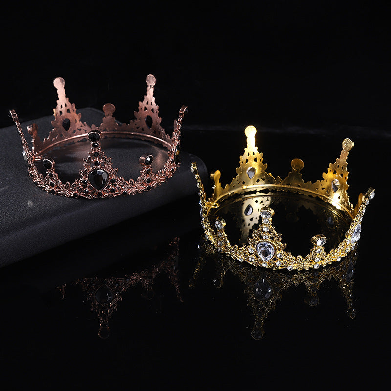 Bridal Tiara European Crown Atmospheric Round Photo Crown Jewelry Wedding Accessories Adult Ceremony Tiara Wholesale