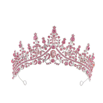 Cross Border Birthday Hair Accessories Party Headband Bridal Crown Headwear Alloy Rhinestone Headband Wedding Hot Crown Jewelry