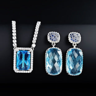 Chinese Valentine's Day Jewelry Set Two-Piece Set Female Butterfly Element Ring Necklace Niche R4204-X5659
