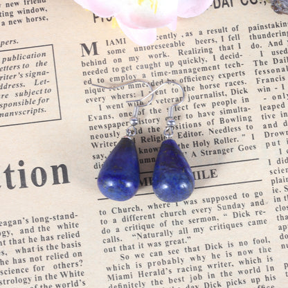 Tourism Memorial Natural Lapis Lapis Lapis Drop Earrings Jewelry European and American Fashion Casual Style Crystal Jewelry Earrings