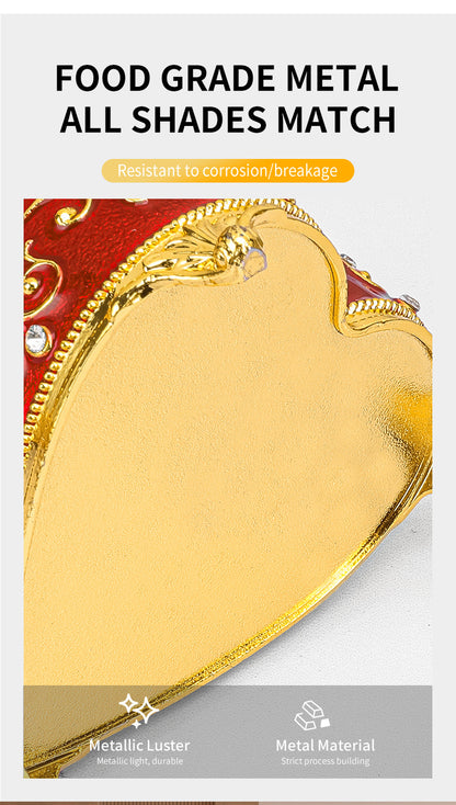 Cross-border E-commerce European-style Retro Metal Jewelry Box Exquisite Enamel Color Necklace Jewelry Storage Box Princess Jewelry Box