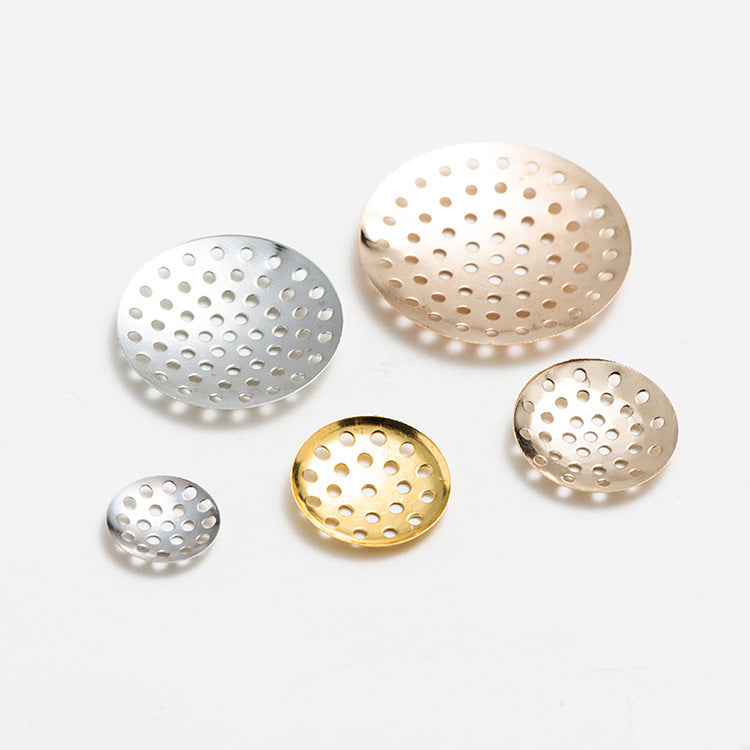 DIY Jewelry Accessories Multi-Hole Small Tray Mesh Plate Handmade Flower Tray Mesh Sheet Mesh Flower Brooch Base Weaving