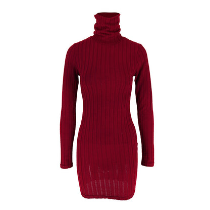 Ab480 Quality Model 2024 Spring Style Elegant Women's Polyester Long-Sleeve Round-Neck Bodycon Dress Wholesale from Manufacturer