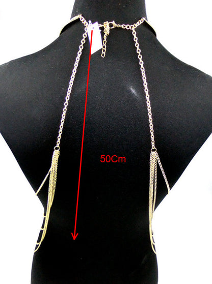 Aliexpress Jewelry Body Chain Gold Large Hoop Necklace Exaggerated Stylish Body Chain