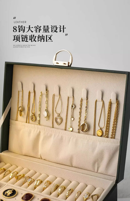 Jewelry Box Earrings Earrings Necklace Ring High-grade Exquisite Large Capacity Gold Jewelry Hand Jewelry Storage Box
