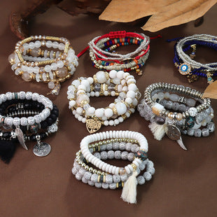 European and American Retro Fashion Golden Roman Coin Tassel Necklace Bohemian Ethnic Style Clavicle Chain Jewelry suit