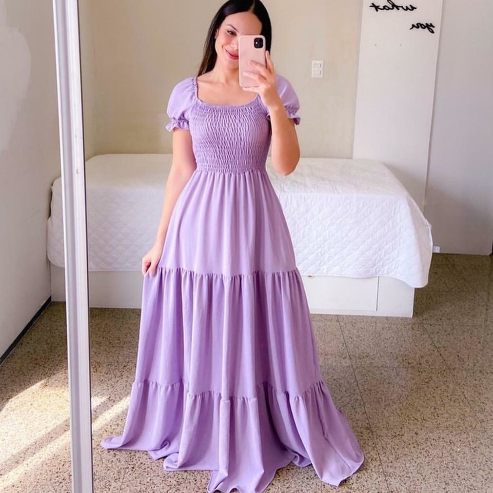 2025 Cross-Border New Spring and Summer European and American Clothing Dress One-Shoulder Floral Off-Shoulder Long Color Fairy Skirt