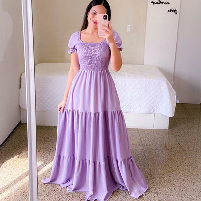2025 Cross-Border New Spring and Summer European and American Clothing Dress One-Shoulder Floral Off-Shoulder Long Color Fairy Skirt