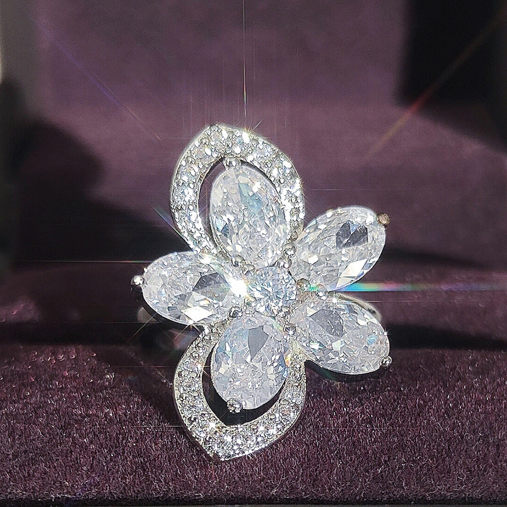 Chinese Valentine's Day Jewelry Set Two-Piece Set Female Butterfly Element Ring Necklace Niche R4204-X5659