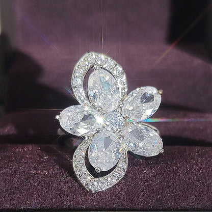 Chinese Valentine's Day Jewelry Set Two-Piece Set Female Butterfly Element Ring Necklace Niche R4204-X5659