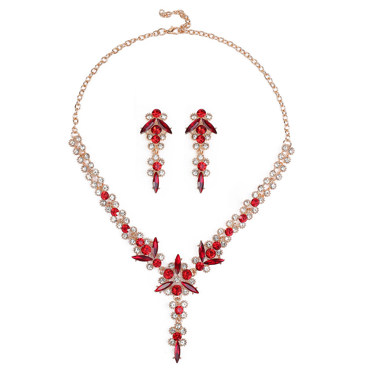 Europe and the United States Hot Jewelry Cross-border Supply Bridal Necklace suit Fashion High-end Crystal Wedding Dress Banquet Dress Jewelry