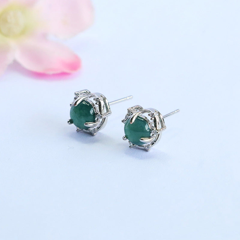 Guan Yu Natural Grade a Jade Earrings Blue Water Jade Jewelry E-Commerce Live Broadcast Hot Sale Wholesale Dropshipping S5070501