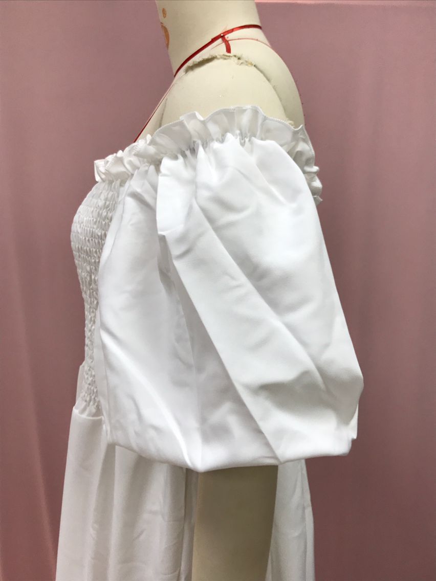 2025 Cross-Border New Spring and Summer European and American Clothing Dress One-Shoulder Floral Off-Shoulder Long Color Fairy Skirt