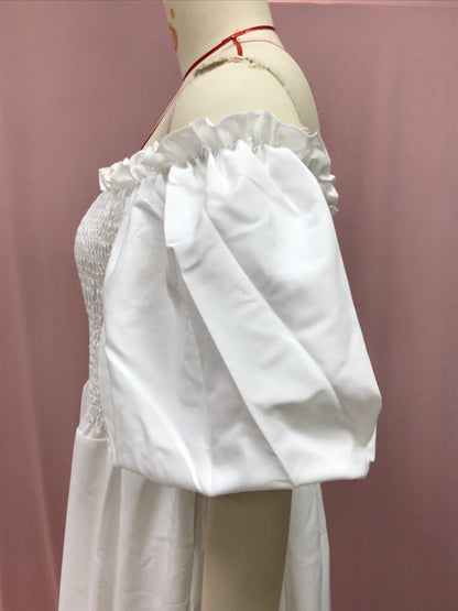 2025 Cross-Border New Spring and Summer European and American Clothing Dress One-Shoulder Floral Off-Shoulder Long Color Fairy Skirt