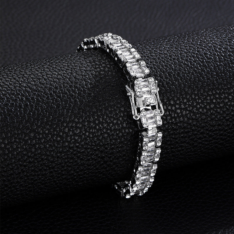 Popular Jewelry Rock Sugar Chain Children's European and American New Zircon Cuban Chain Hip Hop Jewelry Internet Celebrity Same Style Clothing Accessories