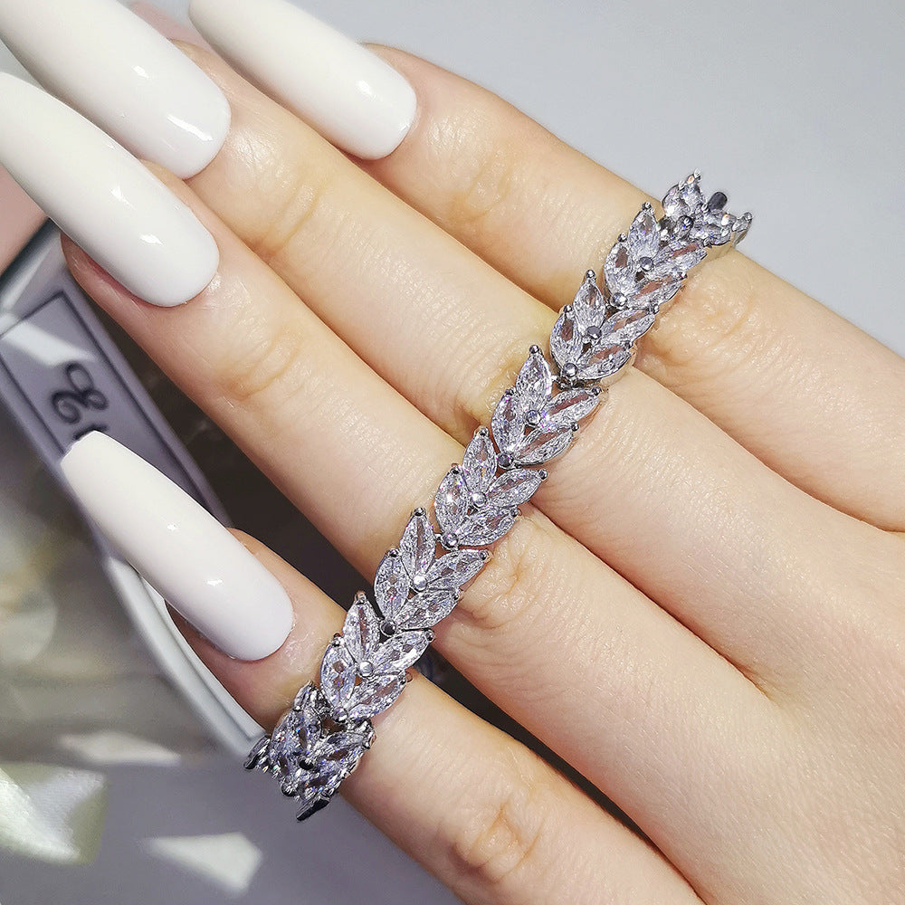 Jewelry Cross-border Explosive Bracelet Design Sense Niche Not Faded Female Willow Leaf Source s6924