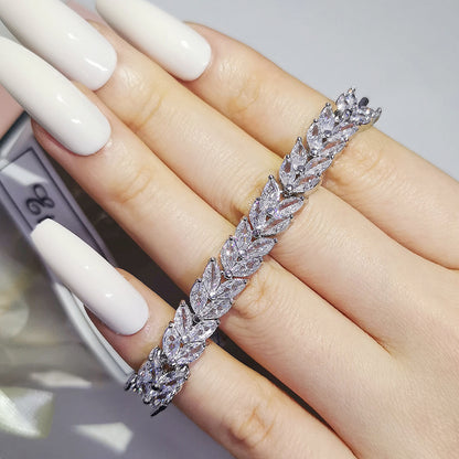Jewelry Cross-border Explosive Bracelet Design Sense Niche Not Faded Female Willow Leaf Source s6924