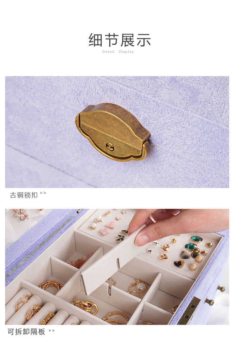 Storage Jewelry Box 2025 New High-End Multi-Layered High-End Necklace Ring Bracelet Large-Capacity Jewelry Box