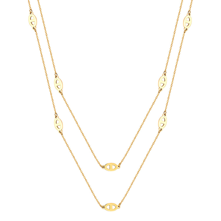 18K Titanium Steel Pig Nose Necklace Accessories Women's High-End Stacked Sweater Chain Extra Long Accessible Luxury Niche Clavicle Chain