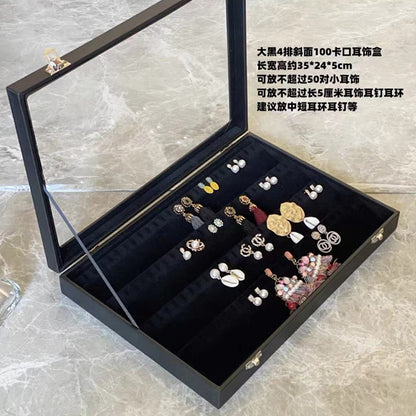 Ear Clip Ear Wire Jewelry Box Large Capacity Ring Necklace Bracelet Display Stand Ear Ring Ear Stud Earrings Storage Box