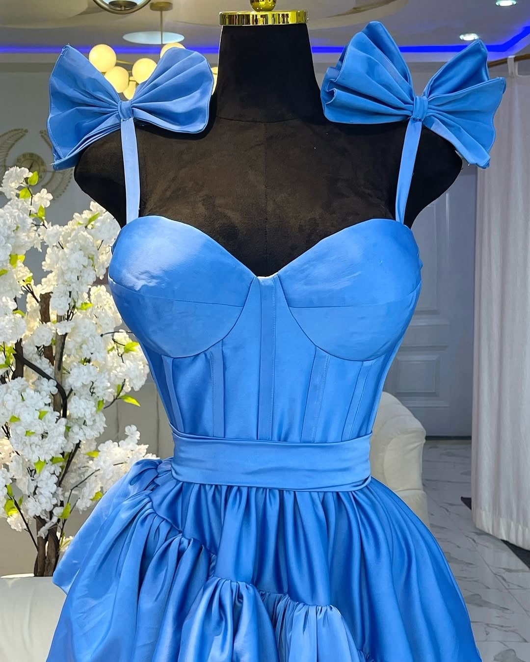 Cross-border source fashion waist sling strap bow sexy dress African women's clothing