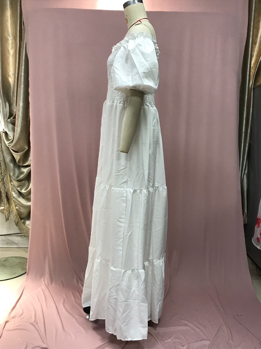 2025 Cross-Border New Spring and Summer European and American Clothing Dress One-Shoulder Floral Off-Shoulder Long Color Fairy Skirt