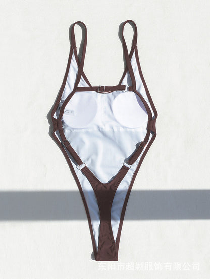 2024 new hot-selling backless one-piece swimsuit sexy slim swimsuit women's bikini foreign trade European and American beach wear