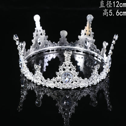 Bridal Tiara European Crown Atmospheric Round Photo Crown Jewelry Wedding Accessories Adult Ceremony Tiara Wholesale