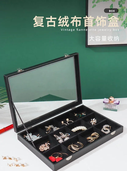 Ear Clip Ear Wire Jewelry Box Large Capacity Ring Necklace Bracelet Display Stand Ear Ring Ear Stud Earrings Storage Box