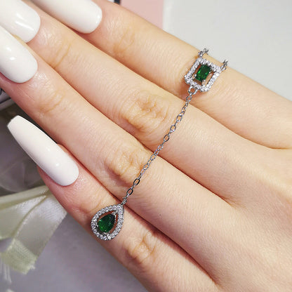 Cross Border jewelry Set Long Zircon Earrings Ring Necklace Jewelry Four Piece Set Hot Sale J6177