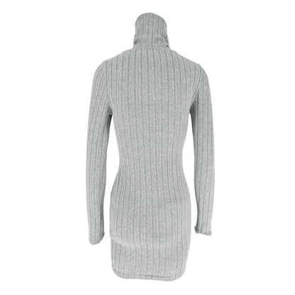 Ab480 Quality Model 2024 Spring Style Elegant Women's Polyester Long-Sleeve Round-Neck Bodycon Dress Wholesale from Manufacturer