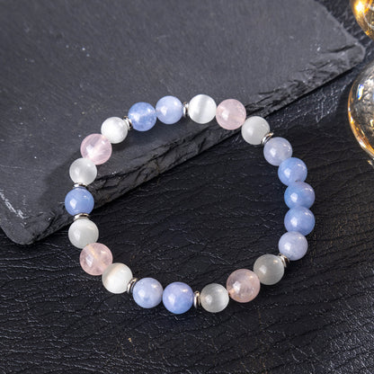 Zhuhang Jewelry Cross-Border New Product Natural Crystal Bracelet Rose Quartz Cat's Eye Women's Bracelet High-End Jewelry Wholesale
