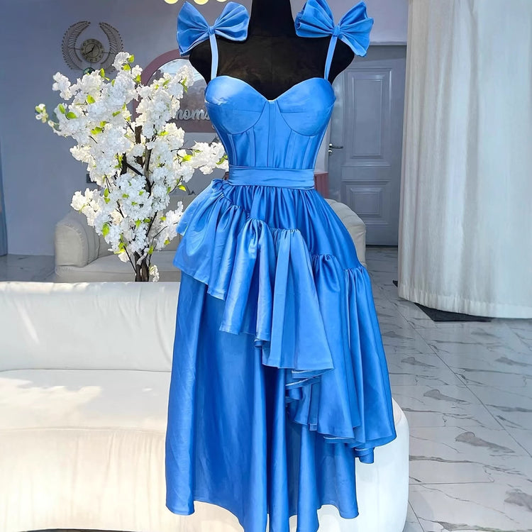Cross-border source fashion waist sling strap bow sexy dress African women's clothing