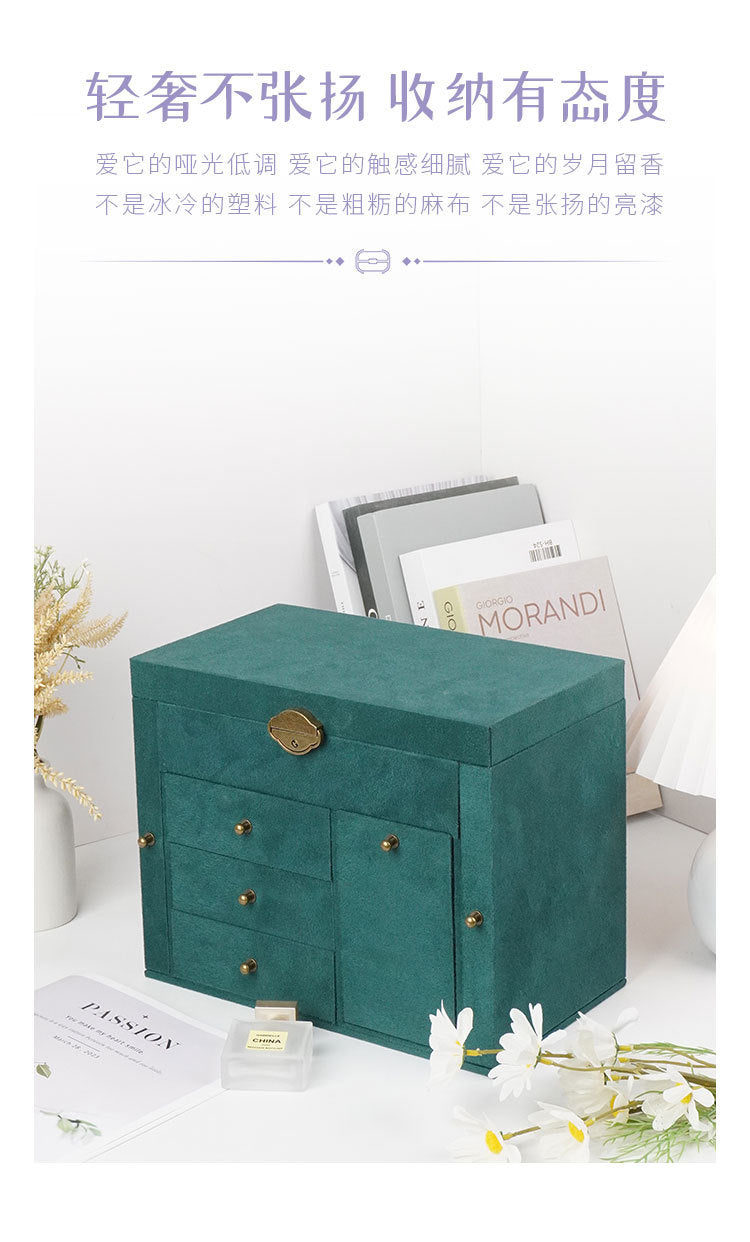 Storage Jewelry Box 2025 New High-End Multi-Layered High-End Necklace Ring Bracelet Large-Capacity Jewelry Box