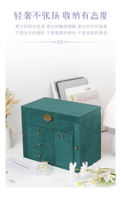 Storage Jewelry Box 2025 New High-End Multi-Layered High-End Necklace Ring Bracelet Large-Capacity Jewelry Box